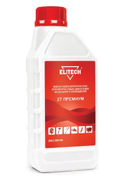 Масло 2-х тактное ELITECH 2002.000100 (полусинтетика, для 2-х такт двигателей) 1л
